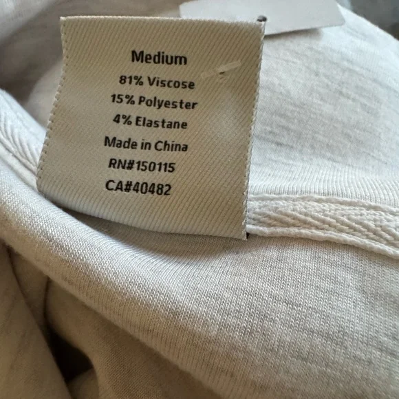 NEW Varley Hawley Half Zip Sweatshirt in Ivory Marl - Picture 4 of 7